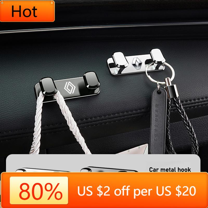 Innenaufkleber 1 Stück Auto Metall Aufbewahrungshaken Organizer Innen für Renault Clio Megane Kadjar Fluence Scenic Captur QM6 ZOE Ko