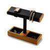 Woodten Solid Wood Watch Display Unisex Jewelry Display Organizer Holder for and Cufflinks Stand, Watches, Bracelets, Rings, (Black)