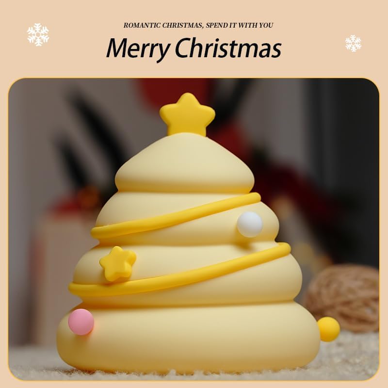 Christmas Tree Cute Night Light Eye Protection 3 Level Dimmable USB Rechargable Touch Control Bedside for Bedroom Kid Room