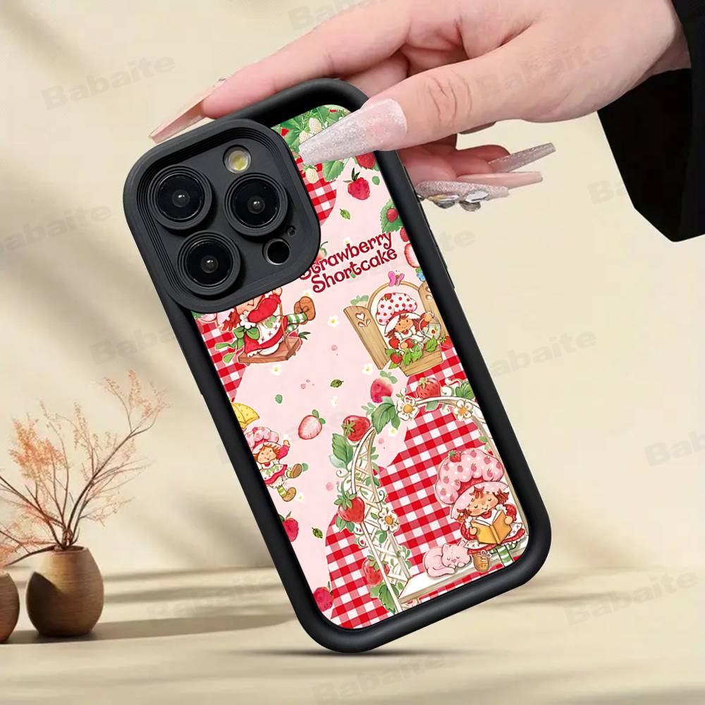 Girl Pink Strawberry S-Shortcake TPU Phone Cover For Iphone 17 16 15 14 13 12 11 Pro Max Plus Case Cover