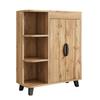 Narrow Shoe Cabinet, Double-Door, Shoe Rack with Open Compartments, Wood Look, Multi-Purpose Cabinet for Hallway, for Small Spaces, with Top Shelf