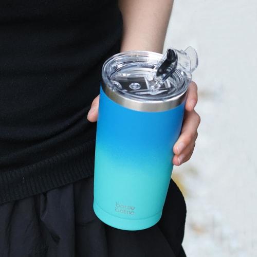 BOTTLE BOTTLE Tumbler with Lid, Spill-Resistant, 600ml Large Capacity Water Bottle, Double-Walled Stainless Steel Coffee Bottle, Vacuum Insulated, Kee