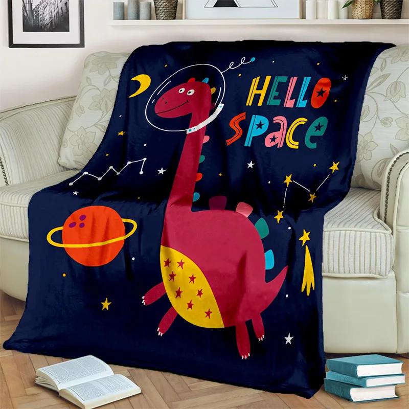 3D Dinosaur Space Cute Dino Children Cartoon HD Blanket,soft Throw Blanket for Home Bedroom Bed Sofa Picnic Office Cover Blanket