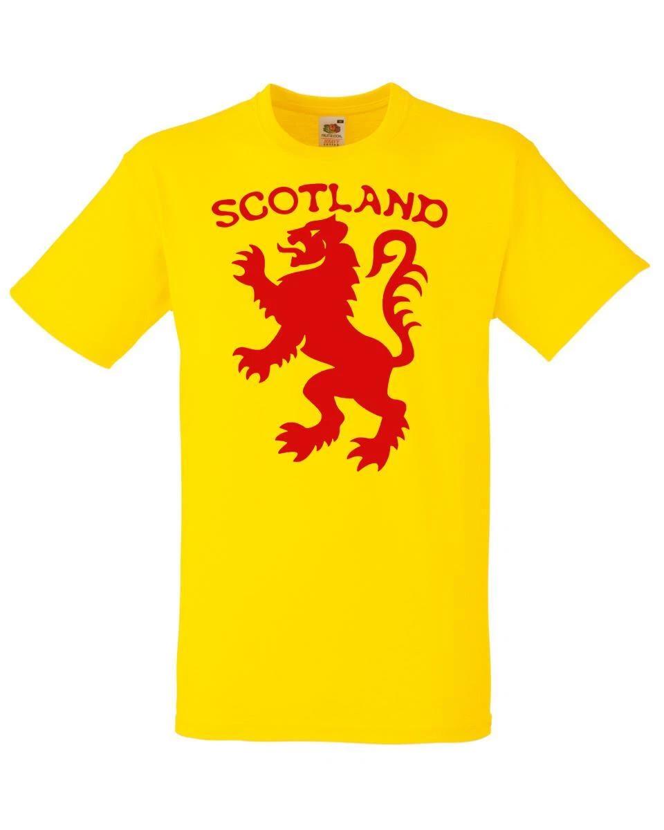 Mens Royal Standard of Scotland Lion Rampant Scottish Yellow Unisex 100% Cotton T-shirt Mens Tees Top 4XL