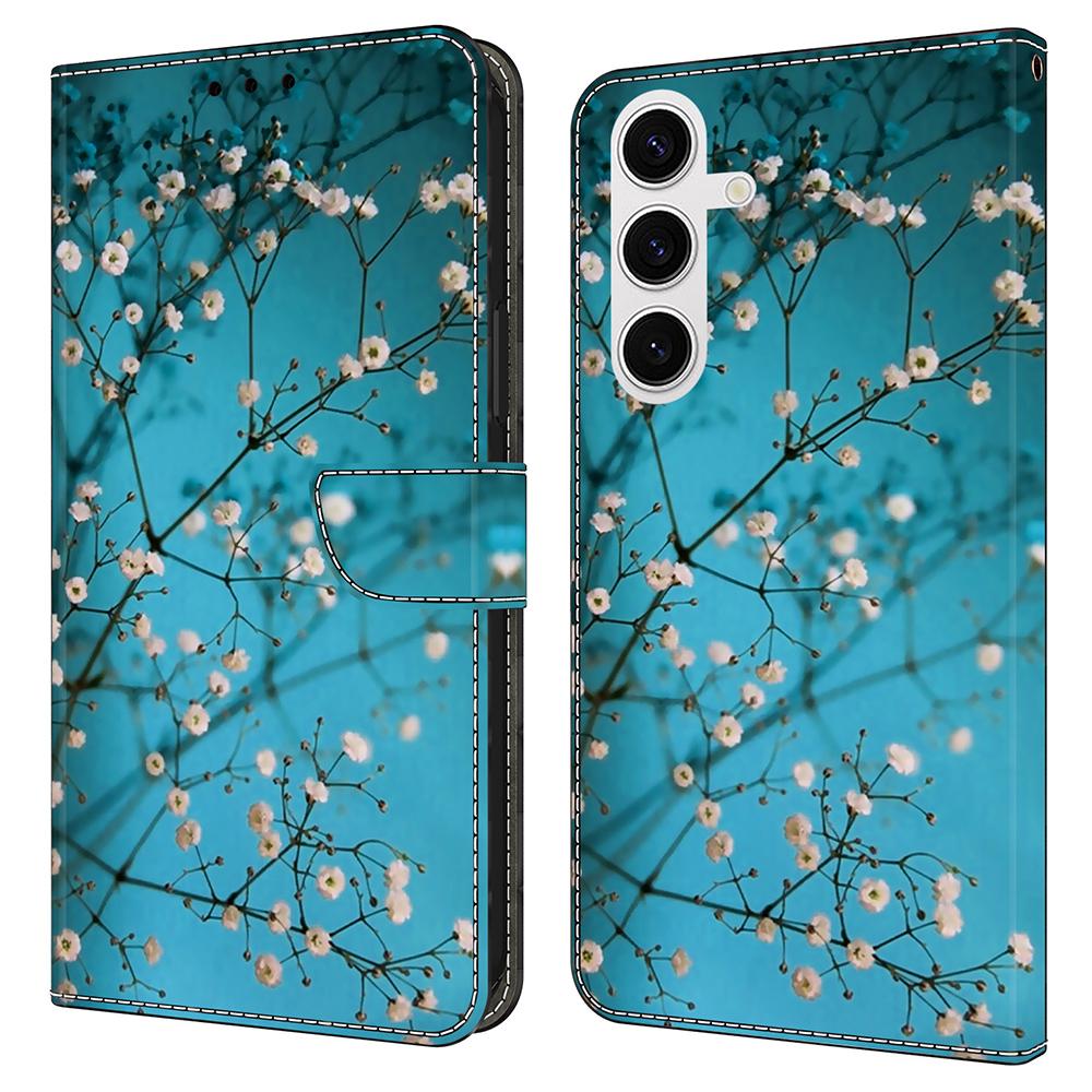 

For Samsung Galaxy S24 FE Case Pattern Printed Protective Cover TPU+PU Leather Flip Phone Case N