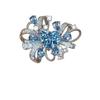 [Blue Butterfly Heart] Ins Blue Love Super Flash Ring Clear Index Finger Ring Versatile Design Ring