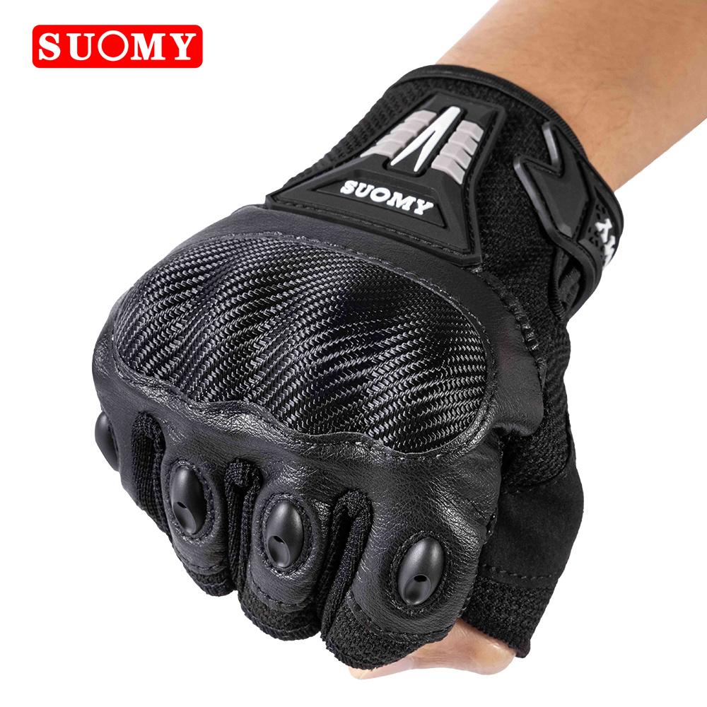 SUOMY Summer Men Half Finger Motorcycle Gloves Women Red Non-slip Motocross Racing Fingerless Gloves Moto Biker Cycling Gloves