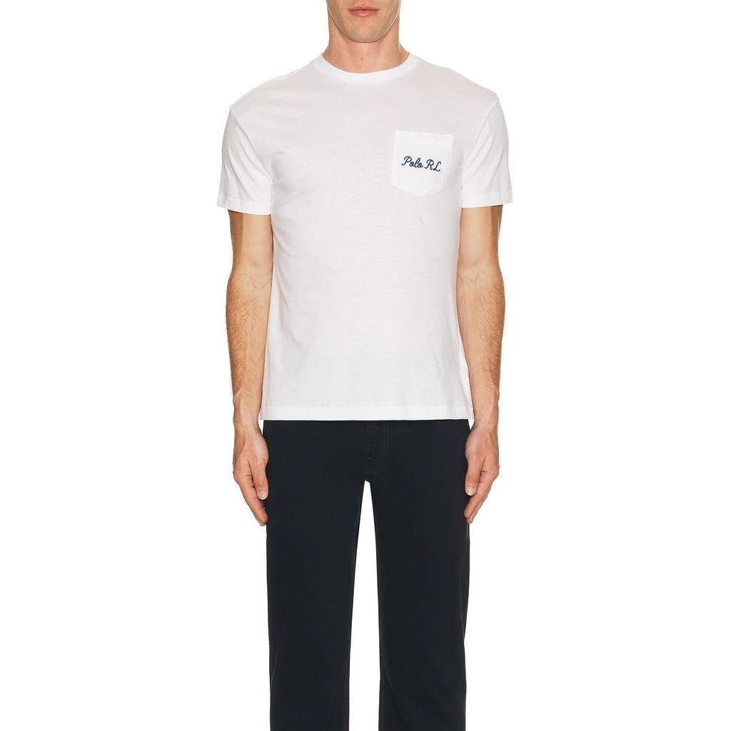T-shirt da uomo a maniche corte con stampa girocollo Polo Ralph Lauren Top Bianco 710963816-001