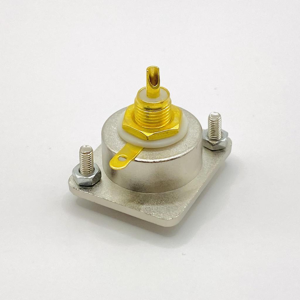 RCA Panel Mount Chassis Socket Female Connector Jack Gold Plated Vacuum Tube Amplifier Audio Terminal of 2 Silver (Set Plated)