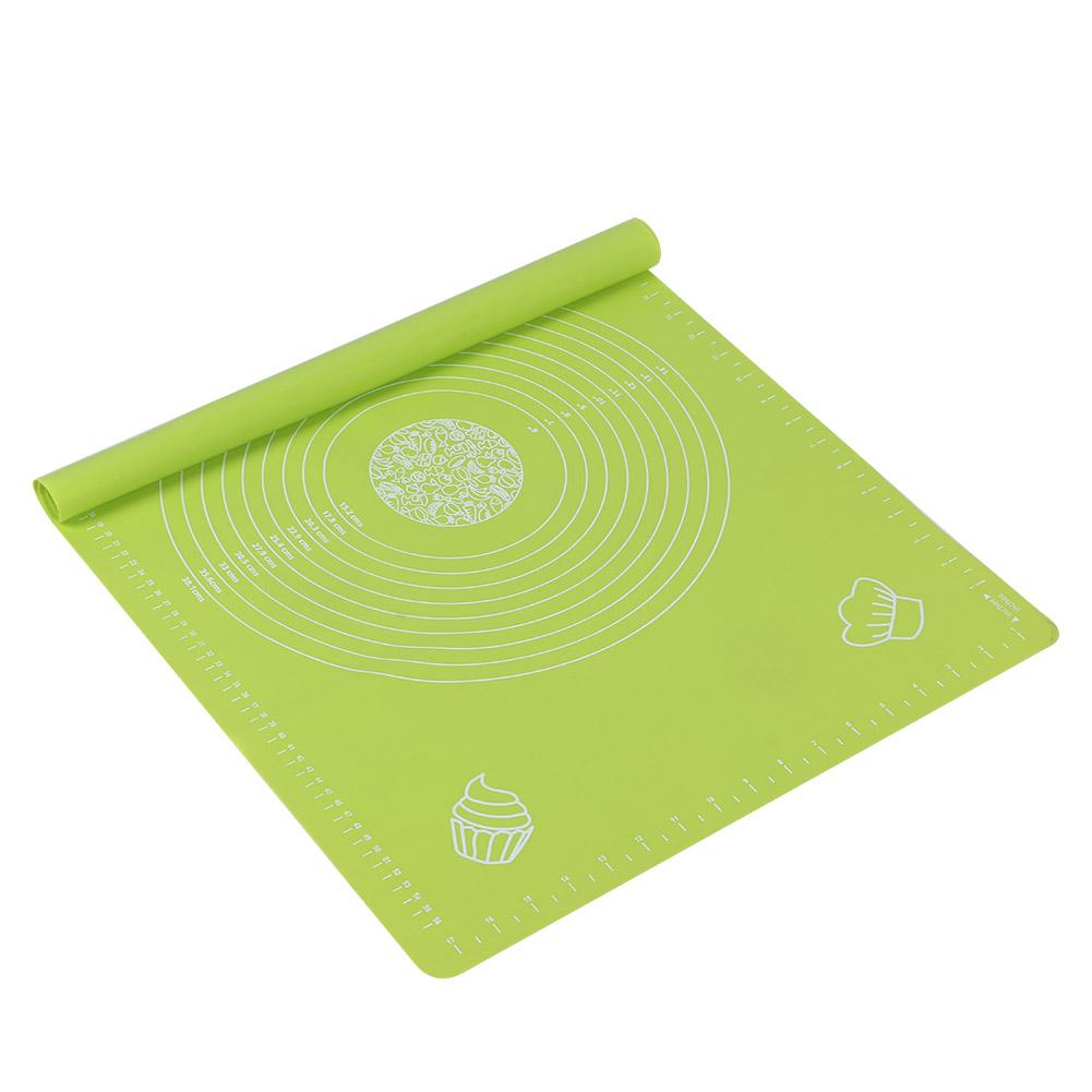 64x45cm High Temperature Resistant Non-Stick Silicone Dough Mat with Scale Baking Tool(Green )