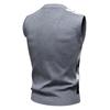Men's Trendy V-Neck Plaid Color Block Knit Vest - Autumn/Winter Casual Warm Layer