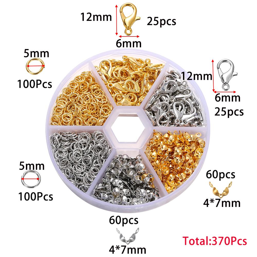 Alloy Accessories Jewelry Findings Set Repair Tools Lobster Clasp Open Jump Rings Earring Hooks for DIY Jewelry Making Supplies