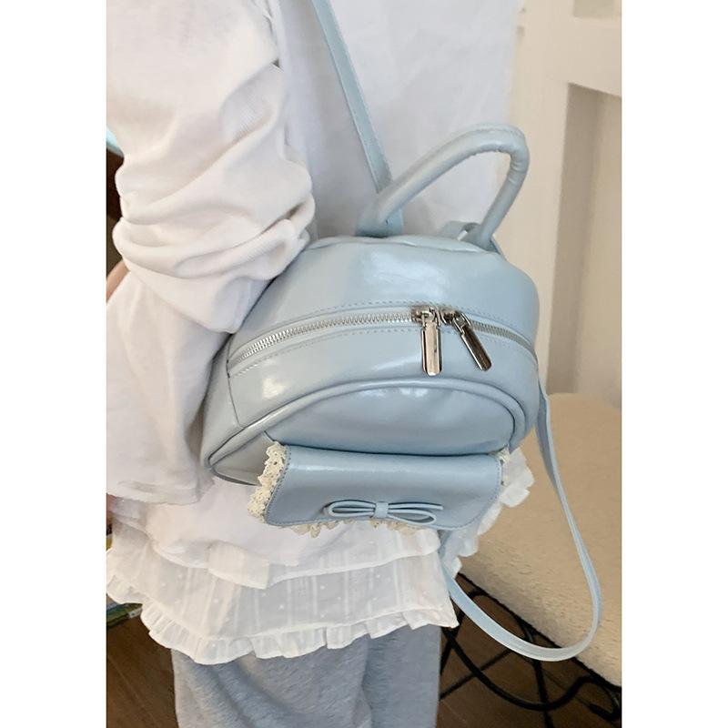 Korean version of cute bow backpack women's 2025 new summer fashion small backpack versatile portable travel bag