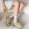 White French Retro Light Mouth Inner Height-increasing Single Shoes Women's 2025 New Summer Skirt Velcro Mary Jane Shoes