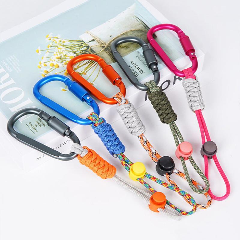 Paracord Water Bottle Hook 1 Carabiner Heavy Duty Clip Portable Multi-functional Tool for Sports Travel