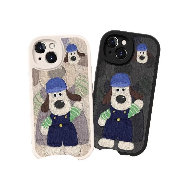 Ręka machająca Osłona psa dla etui na telefon komórkowy Apple 17 dla iPhone16promax Nowy model 13mini Kreskówka 14pro