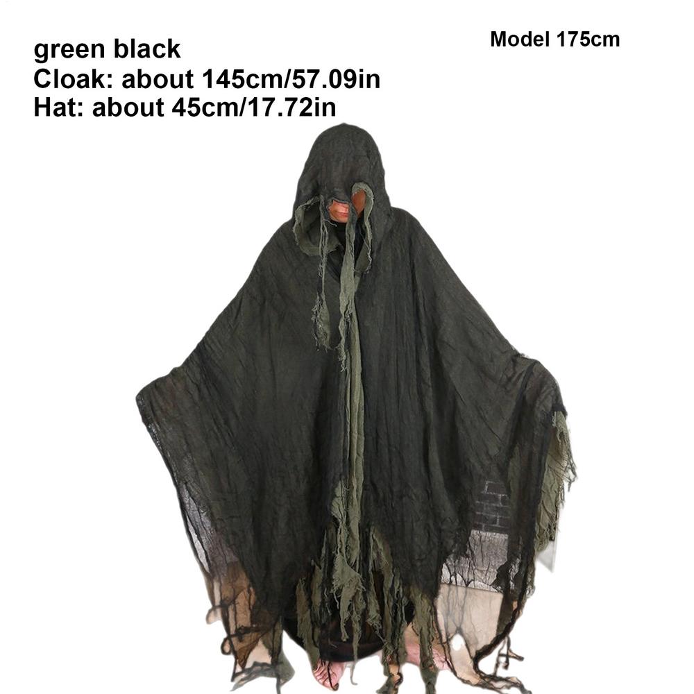 Halloween Hooded Cloak Medieval Renaissance Cape Witch Cloak Cosplay Costume Adult Ghost Cloak For Vampire Gathering