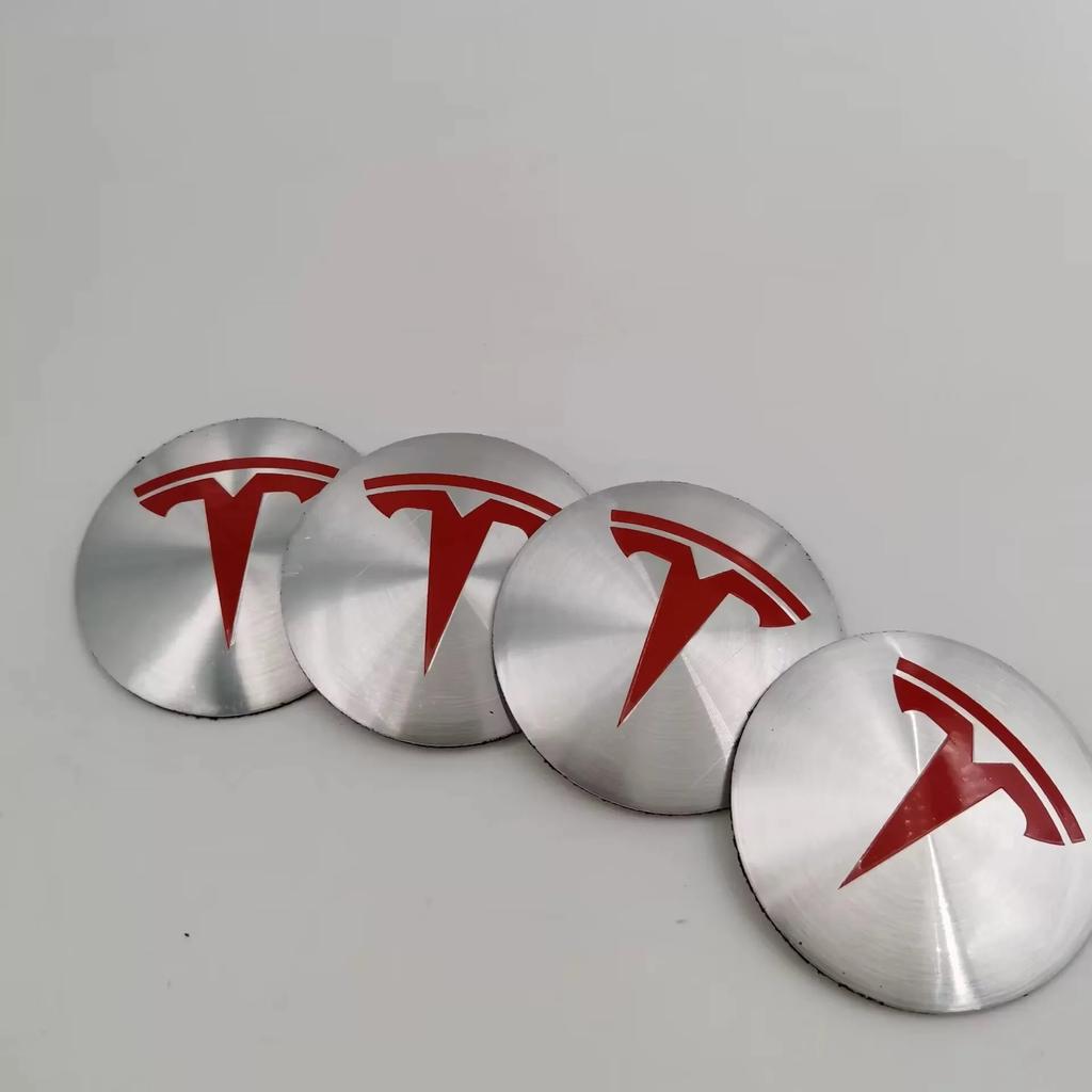 4Pcs 56mm Car Wheel Hub Center Caps Sticker For Tesla Model 3 Model Y Model S Model X Highland SpaceX Juguete Auto Accessories