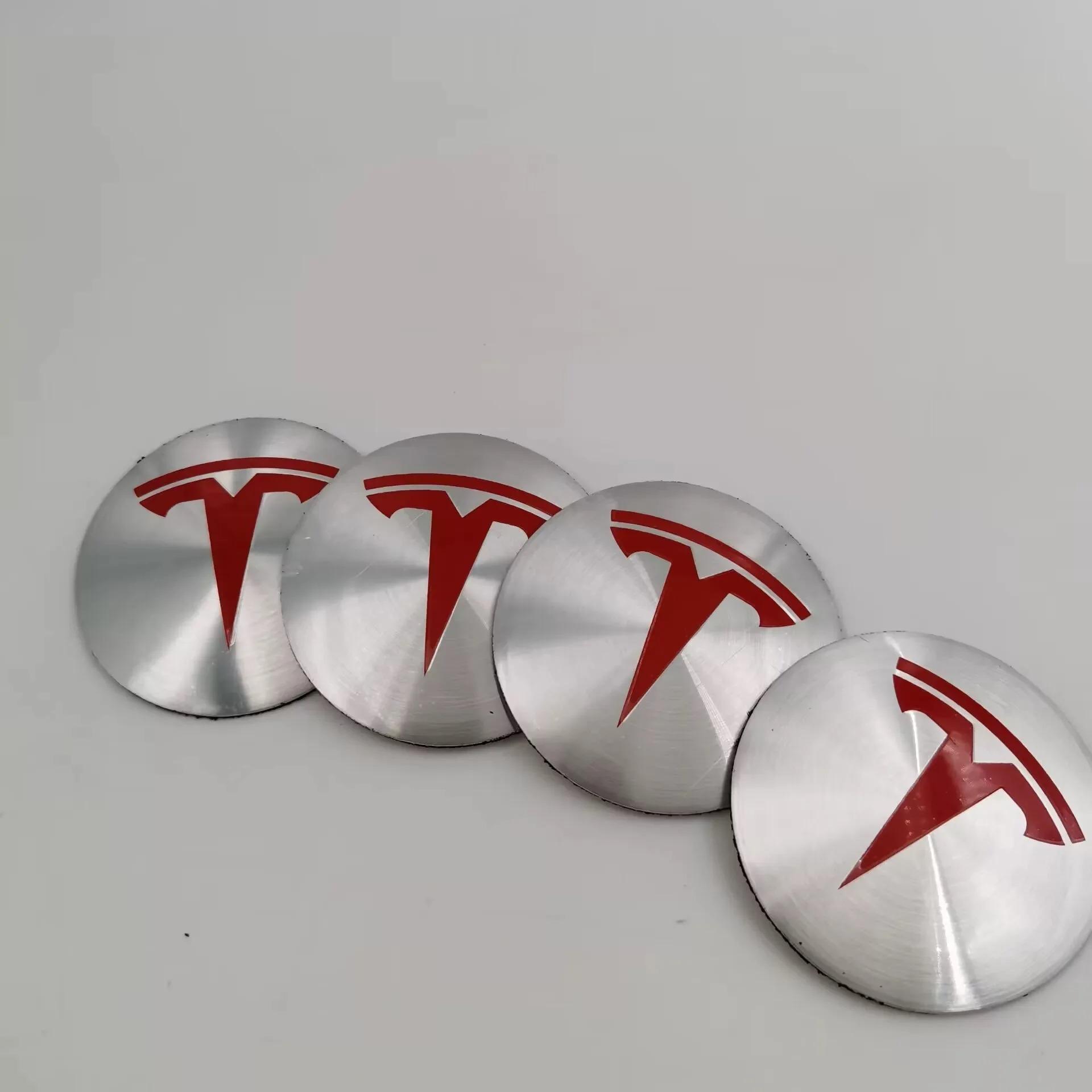 

4Pcs 56mm Car Wheel Hub Center Caps Sticker For Tesla Model 3 Model Y Model S Model X Highland SpaceX Juguete Auto Accessories