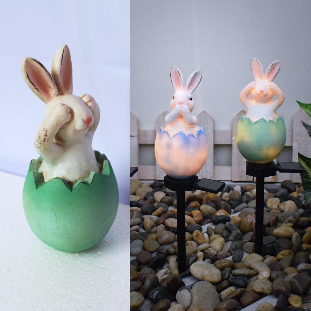 

Solar Powered Waterproof Outdoor Lawn Lamp Cute Rabbit Ground Waterproof Lamp for Garden Lawn Pathway Patio Decor Lighting 1PC зелений
