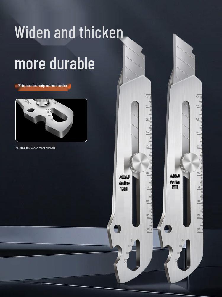 Heavy Duty Stainless Steel Utility Knife - Super Sharp and Thickened All-Metal Paper Cutter