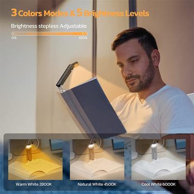 Mini Lampe de Livre LED Rechargeable par USB Lampe de Lecture Marque-Page Portable Luminosité Réglable Veilleuse Lampe de Nuit Lampe de Livre