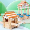 DIY Wooden Building Blocks Set Mini House Montessori Learning Toy for Children Early Education Creative Wood Blocks Stacking Toy