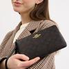 COACH Artificial Leather Clutch Small Womens Walnut Black