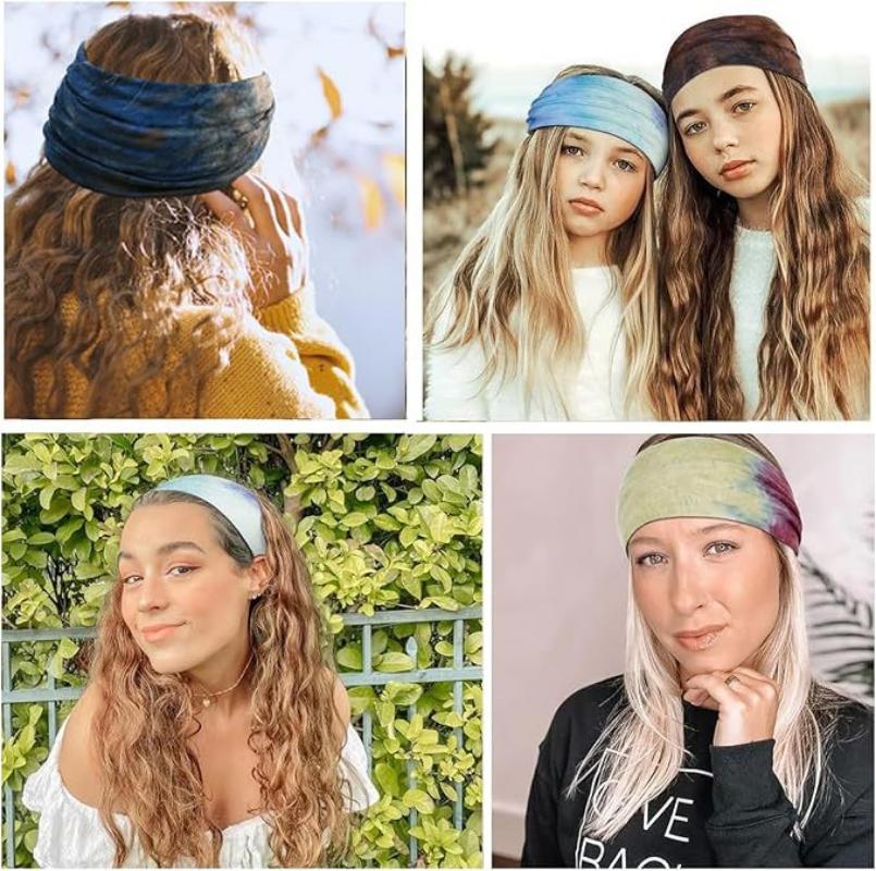 Bohemian Tie-dye Headband Sports Yoga Headband Running Fashion Headband Wide-rimmed Sweat-absorbing Hair Accessories