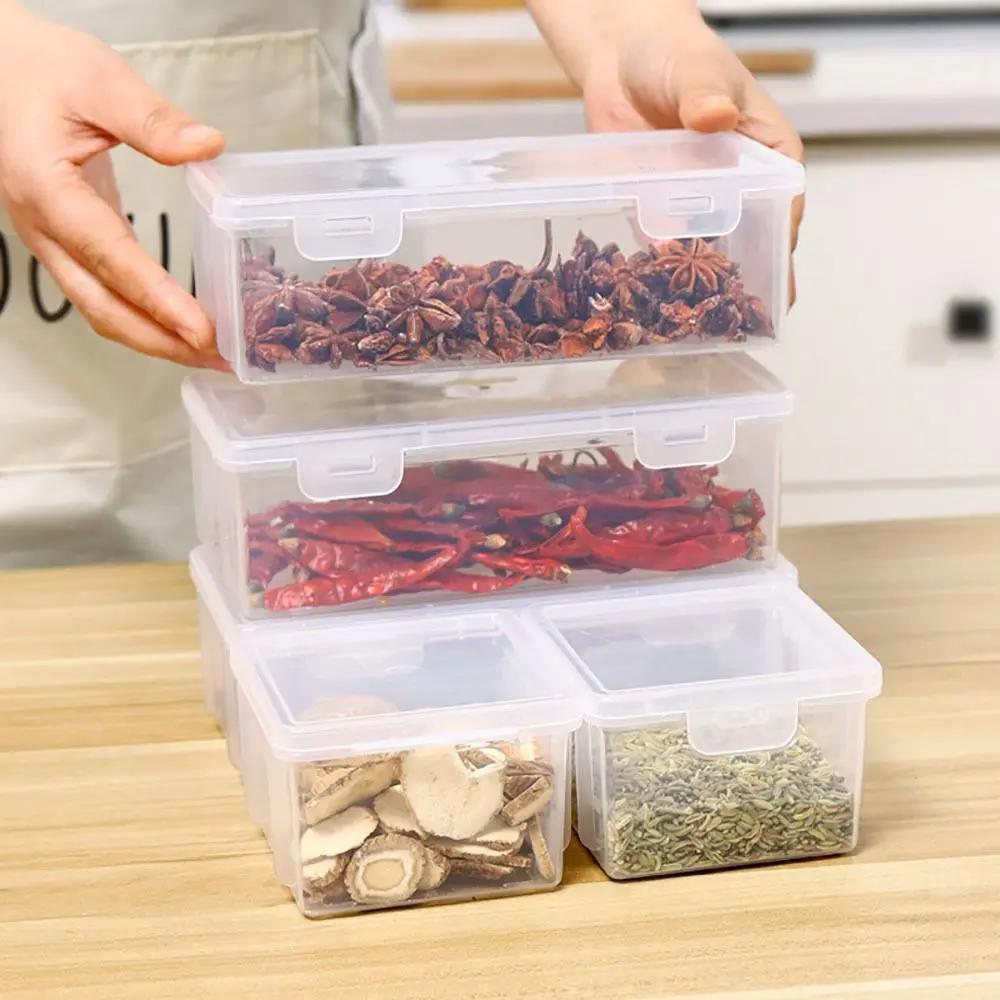 Kitchen Storage Box Cereals Moisture-proof Sealed  Lid Stackable Plastic Storage Bottle Home Refrigerator Airtight Tank