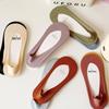 Women's Non-Slip Ice Silk Low-Cut Boat Socks - Breathable, Sweat-Absorbent, Invisible, Solid Color.
