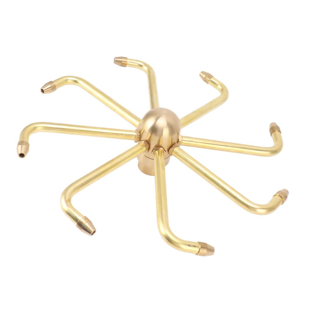 8 Holes Fountain Nozzles Brass Windmill Rotating Fountain Water Spray Head for Rockery Fish Pond