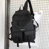 Korean Ins Harajuku Street Style Fashionable Black Backpack Waterproof Unisex 19-inch Size