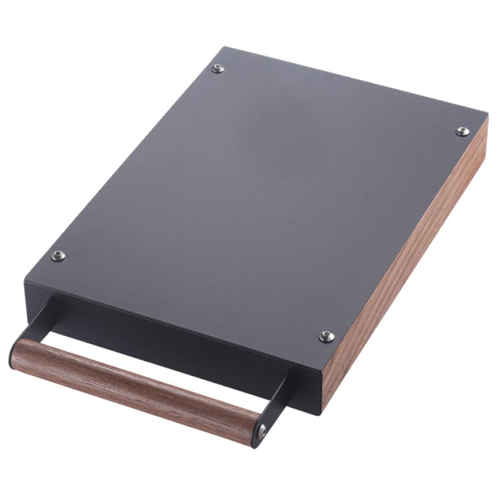 Espresso Knock Box Coffee Knocker Drawer Dump Bin Container with Walnut Handle under Grinding