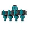 4 Way Hose Connector Splitter Garden Irrigation Water Splitter 3/4" and 1/2" Watering Connector Fittings Valve Water Distributor