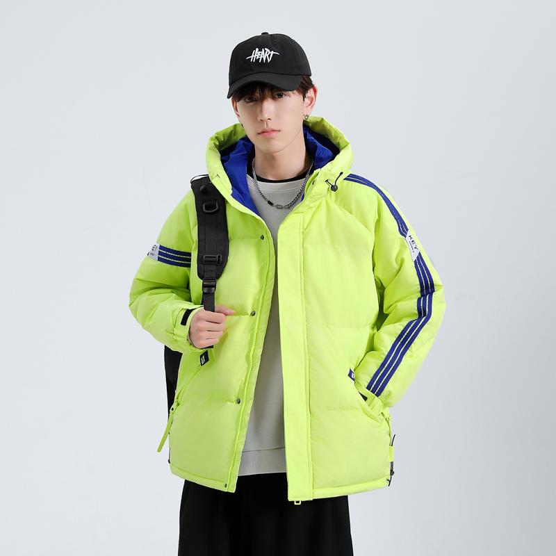 

Мужская осенне-зимняя хлопковая куртка с капюшоном, парная хлопковая куртка, куртка-пуховик, однотонная хлопковая куртка M зелёный