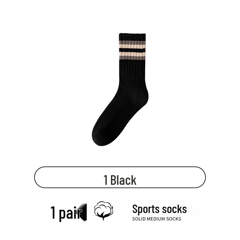 Men s Mid-Calf Fleece-Lined Cotton Socks, Winter Warmth, Thick Towel Sole, Anti-Odor, Perfect for Sports. One Size, Fleece-lined, Thickened