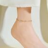 Tide Double-Layer Heart Anklet: 18K Gold-Plated Titanium Steel, Non-fading Fashion Light Luxury for Women