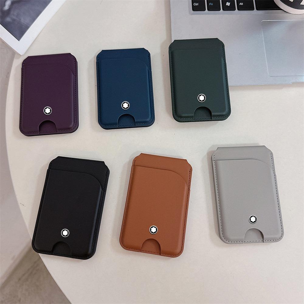 High Quality Business Sle for Magsafe Fold Card Holder Solid Leather Case for IPhone 17 Pro Max 16 15 14 Samsung S26 S25 Ultra