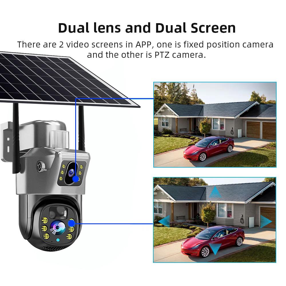 Outdoor Waterproof Solar Camera 4G/Wifi Home Full Color HD Remote Low Power Consumption Monitor with Night Vision