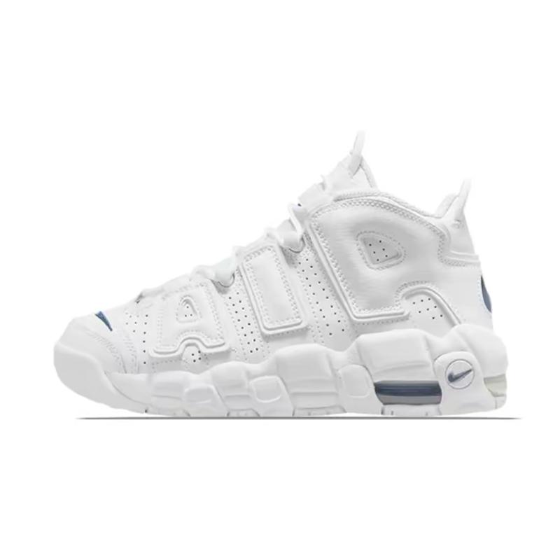 Nike Air More Uptempo Milk White Blue Star, Premium Aesthetic Cushioning Mid top Vintage Basketball Shoes Women's DH9719-100(Team1625-)