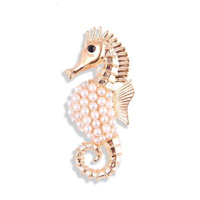Broche Hippocampe Perle Style Coréen - Accessoire pour Femme