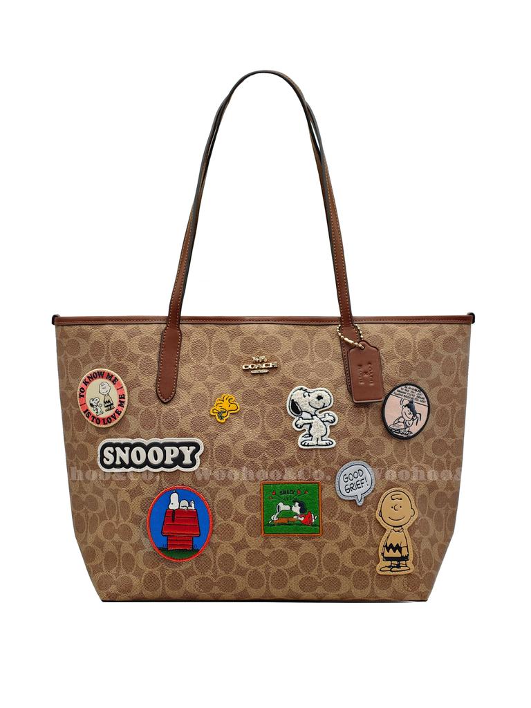 Coach CBJ91-IMY3O X Peanuts City-Tragetasche Signature-Canvas Snoopy