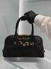 Genuine Leather Retro Cowhide Bowling Tote - Women's Fashionable Crossbody & Shoulder Bag