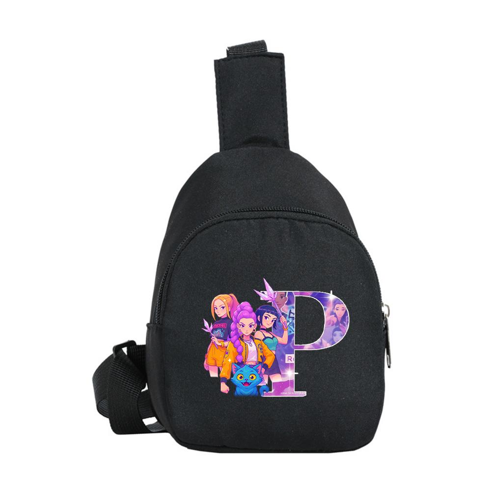 Kreslený 26 Anglické Písmeno K-Pop Lovci Démonov Potlačený Kawaii Hrudný Vak pre Chlapca Dievča Taška cez Rameno Študent Prenosná Crossbody Taštička Vianočný Darček