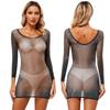 Kvinners skinnende blank slank gjennomsiktig kjole Bodystocking Natttøy Chemises kjoler