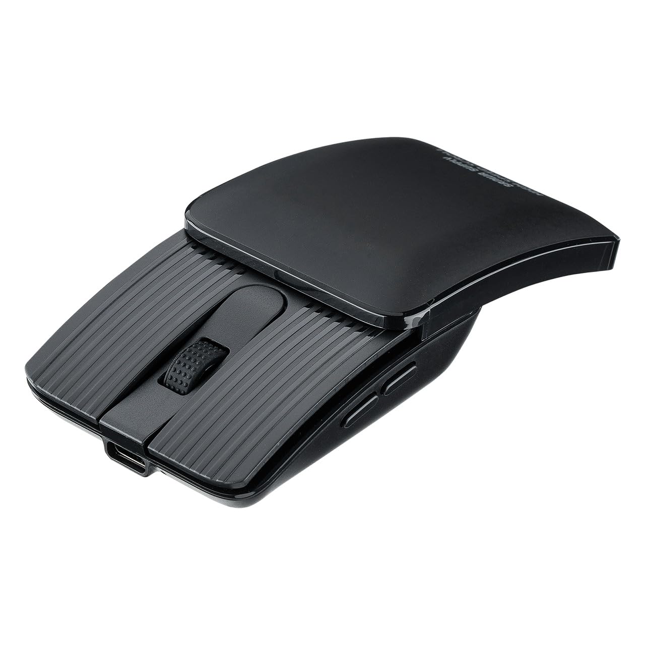 

Sanwa Direct Bluetooth Mouse 400-MABS233BK Compact Slim Foldable Fast Scrolling 5 Buttons Quiet Back and Forward Blue LED Rechargeable Pouch Black