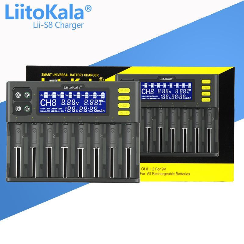 LiitoKala Lii-Series Lithium Battery Charger for 18650, 21700, 26650 (Models: S8, S6, S4, S2, S1)