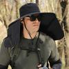 Unisex Summer Sun Hat Outdoor Sun Protection Cap with Neck Flap Breathable Large Brim Hat for Hiking Traveling Fishing