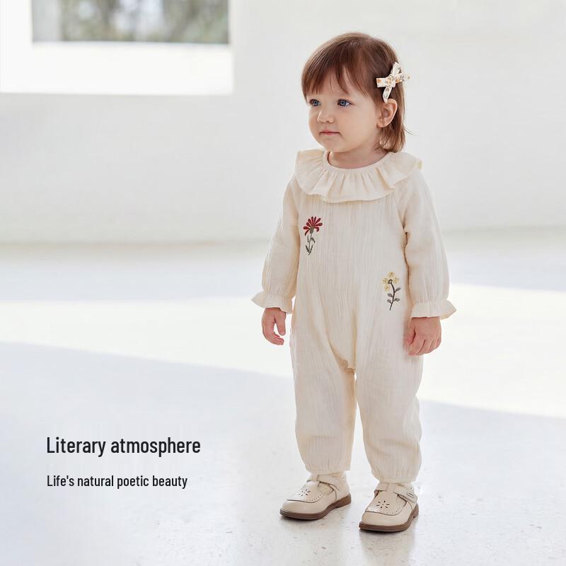 Babylove Girls' Ruffled Collar Cotton Bodysuit